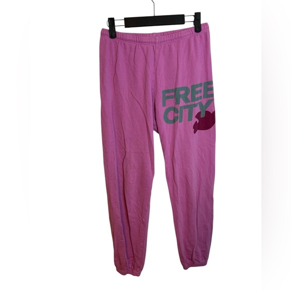 Freecity Pink Cotton Sweatpants - Picture 1 of 4